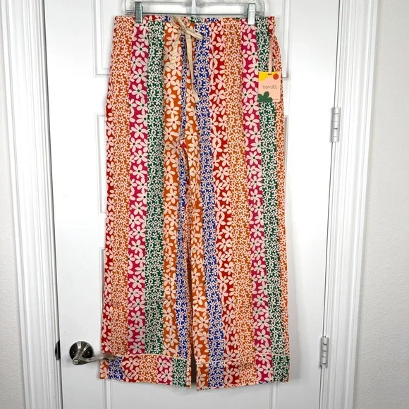 BANDO Floral Print Leisure Top & Pants Pajama Set NEW Size L Top XL Pant Daisies - Picture 4 of 14